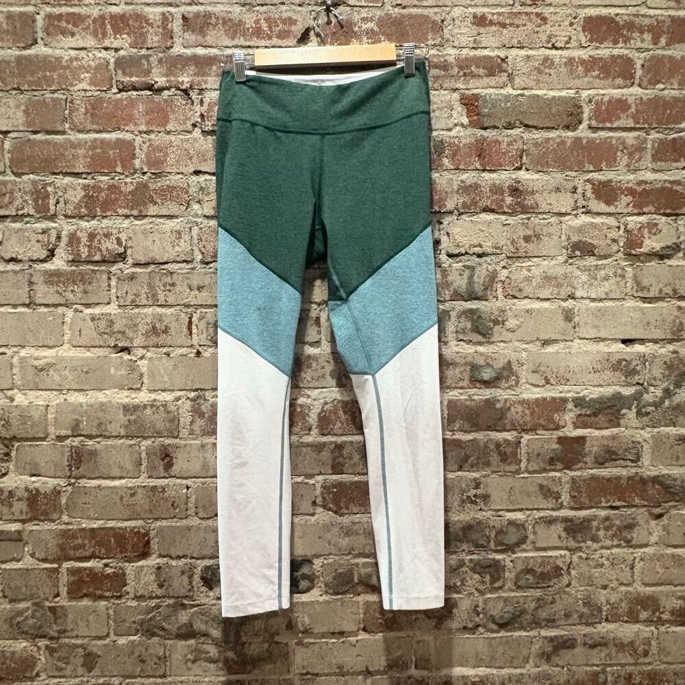 Outdoor Voices TechSweat Colorblock 7/8 Leggings Green Teal White Size M - Picture 3 of 5